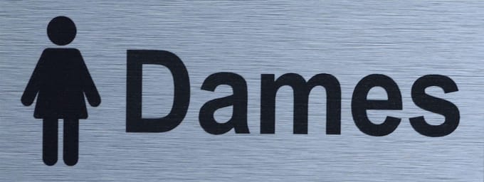 Aluminium-Plaat Dames - Deurbord - Infoplaat - 13 x 5 cm