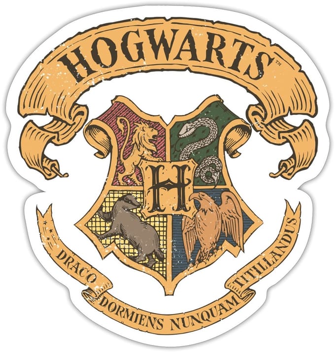 Harry Potter Zweinstein Wapenschild Hogwarts Sticker Maat S (max. 10 x 10cm)