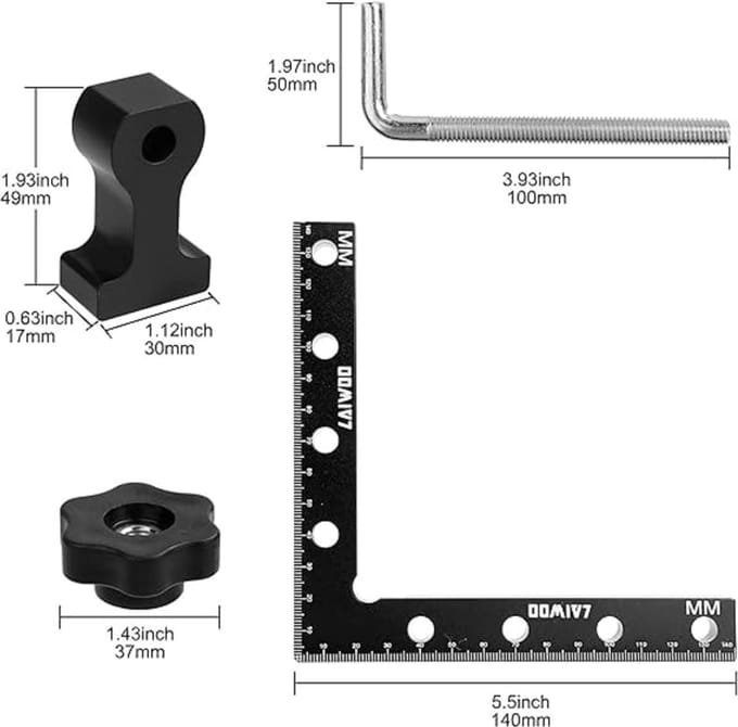 Positionering Vierkanten Haakse Klem, Corner Clamps 2