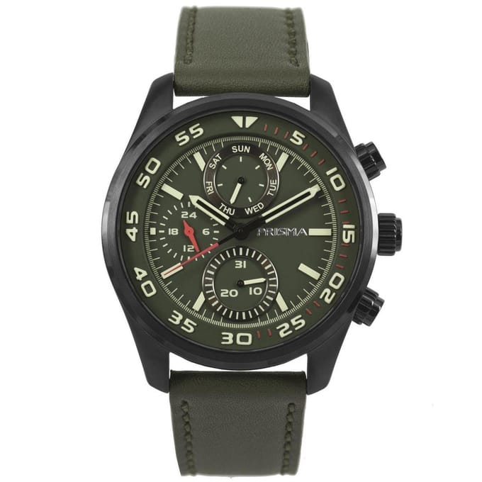 Prisma horloge P.1827 Heren Multi-functie Edelstaal Groen