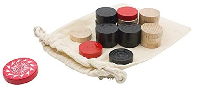 Carrom Speelstenen Set Toernooi - Compleet Met Katoenen Zak