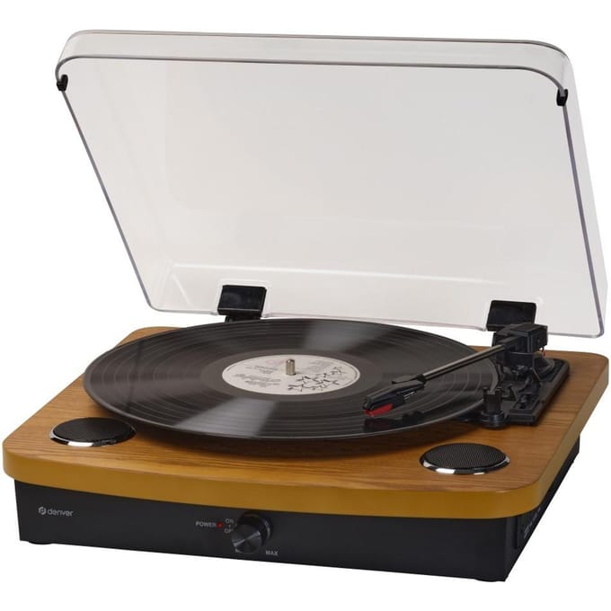 Denver Platenspeler Dual Bluetooth - Ingebouwde Speakers - USB - Retro - Hout - VPL230LW