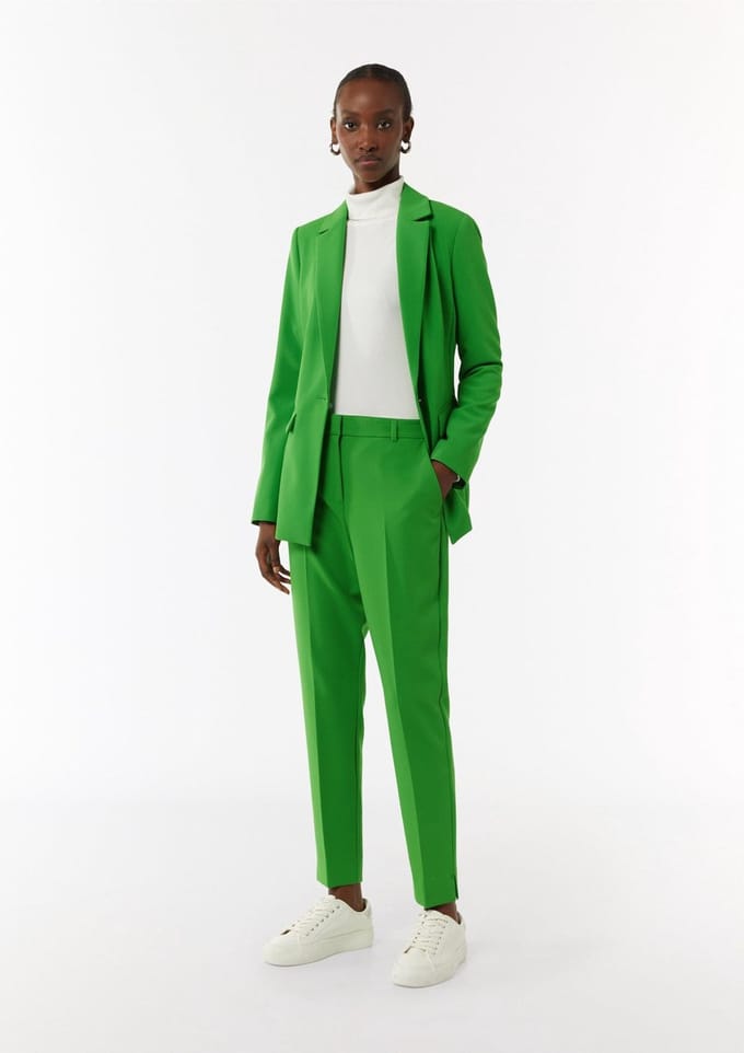 Vrouwelijke pantalon met splitzoom COMMA