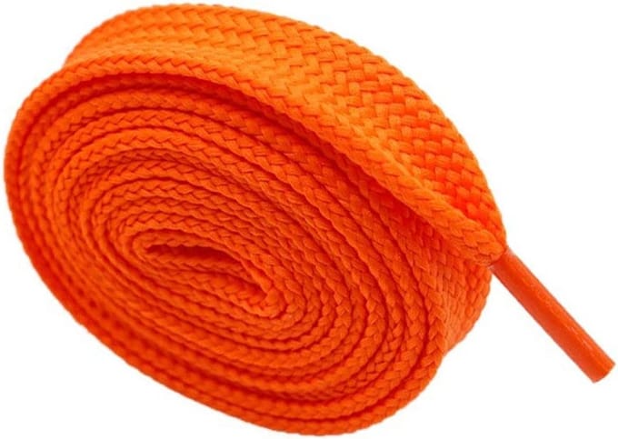 *** 2 Paar Platte Veters Oranje 100cm - 5 Gaatjes - van Heble® ***