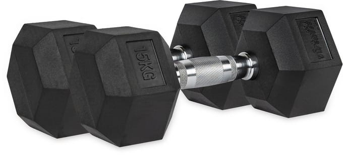 VirtuFit Hexa Dumbbell Pro Set - 2 x 15 kg - Hexagon Dumbbell - Krachttraining - Set van 2