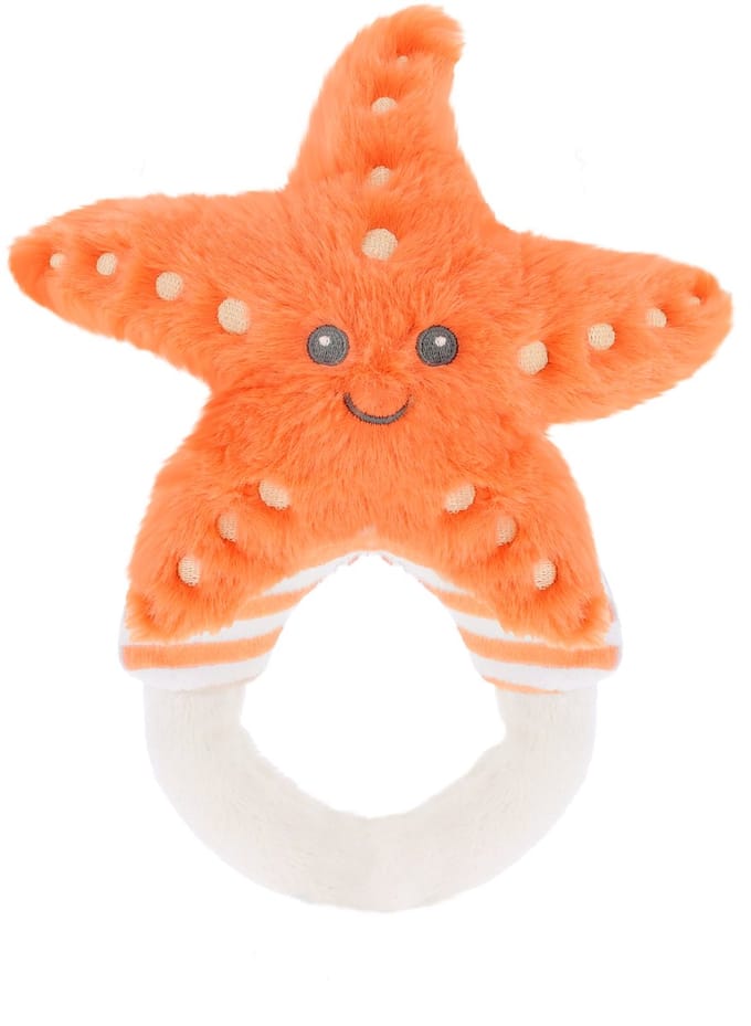 Keel Toys ring rammelaar zeester - 14 cm - Dieren knuffelbeesten