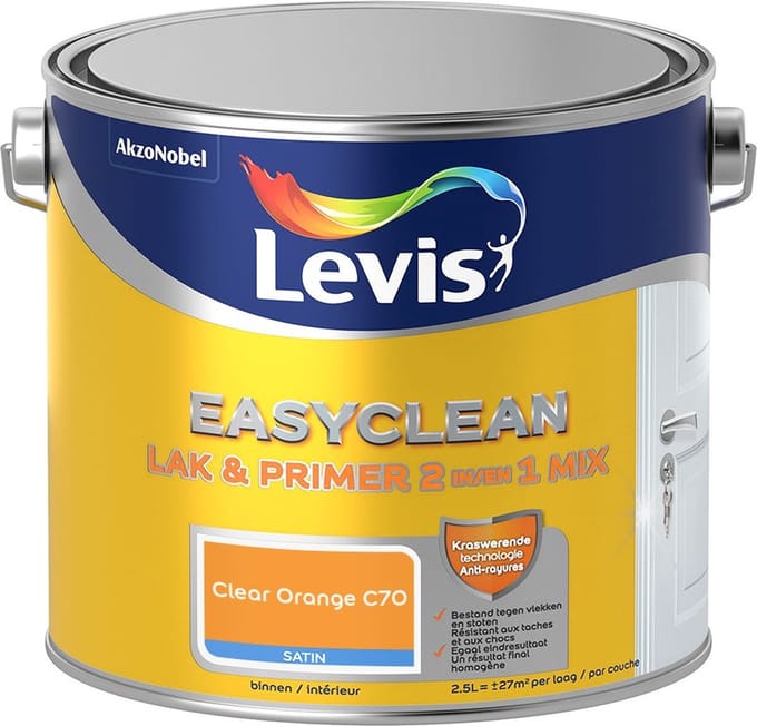 Levis - Easyclean Lak & Primer 2-In-1 Mix - Clear Orange C70 - Mengverf - 2,5 L