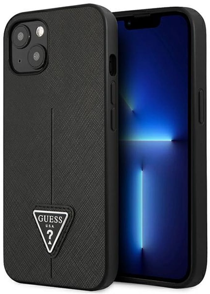 GUESS GUHCP14MPSATLK iPhone 14 Plus 6.7 "black / black hardcase SaffianoTriangle Logo