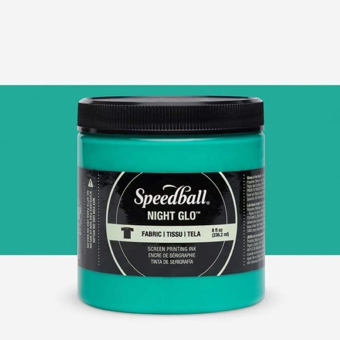 Speedball Fabric ink night glo green screen printing