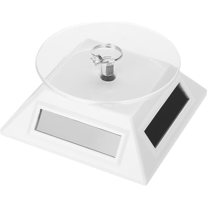 Solar Showcase 360 graden draaiplateau roterende sieraden organizer displaystandaard (Wit) wit