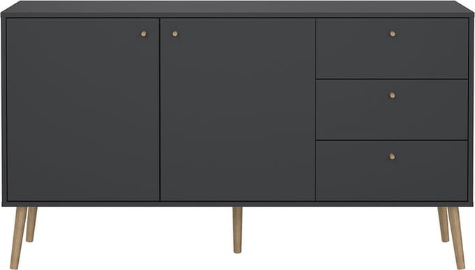 Bodo dressoir 2 deuren, 3 lades matgrijs.