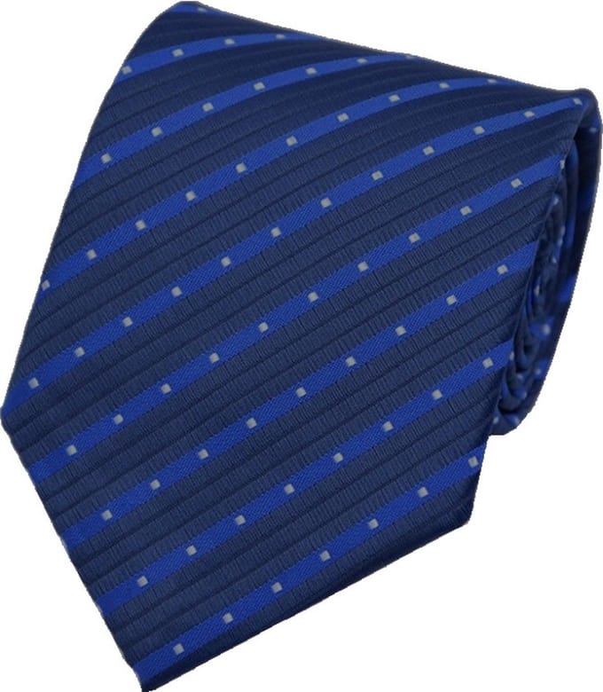 Fako Fashion - Luxe Stropdas - 145cm - 8cm - Blauw Gestreept Stip
