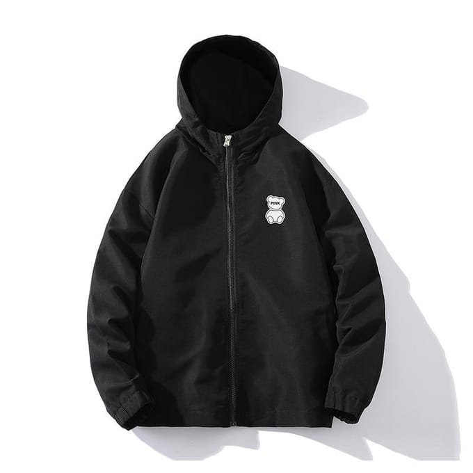 Jas met capuchon Heren Grote Maat Dikke Baseballjas Topjas 5XL zwart