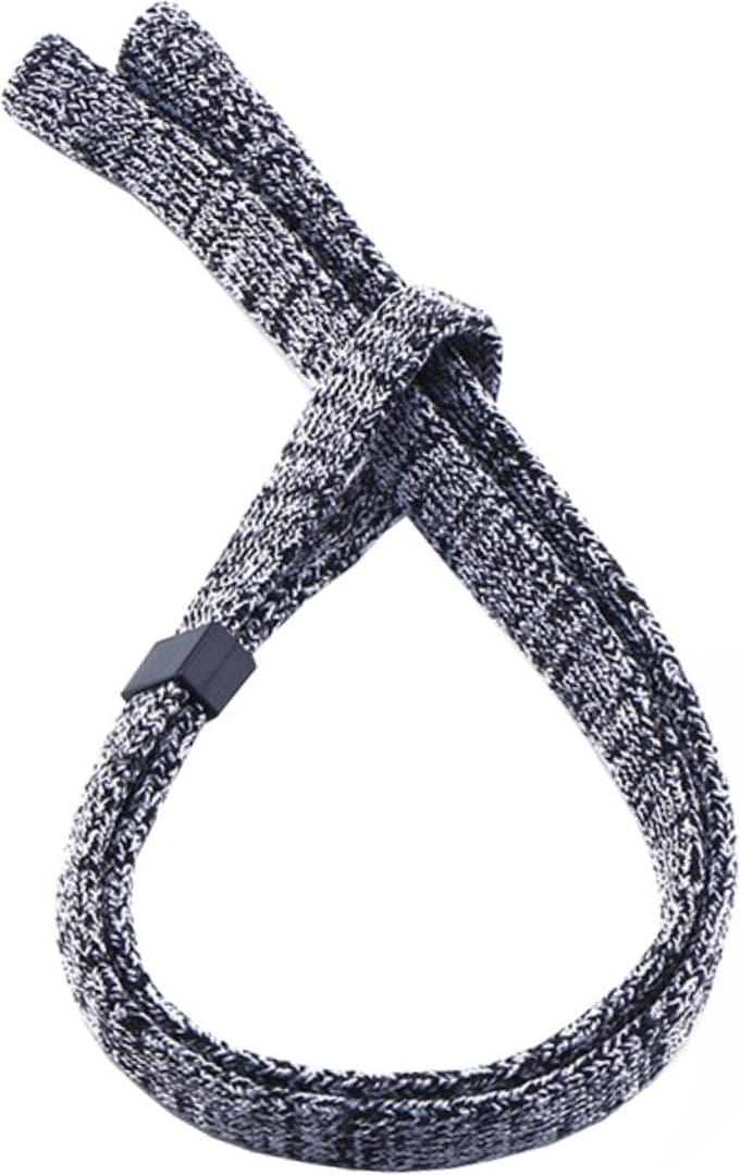 Fako Bijoux® - Elastisch Geweven Brillenkoord - Zacht Textiel - Verstelbaar Brillenkoord - Brilband - Grijs/Wit