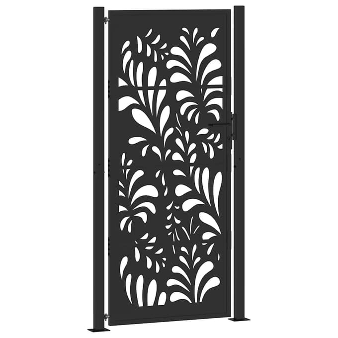 vidaXL - Poort - met - golfontwerp - 100x200 - cm - staal - zwart