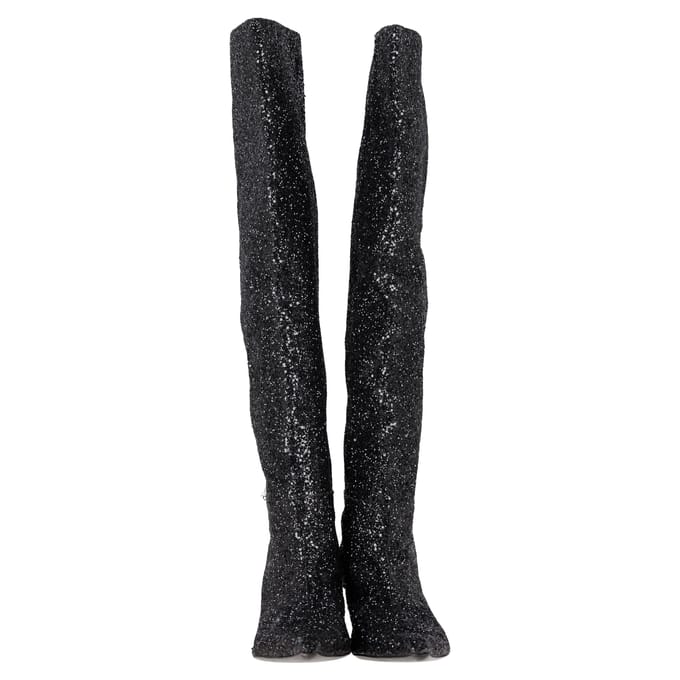 Alexander Wang Viola Slouch Knielange Laarzen in Zwart Glitter