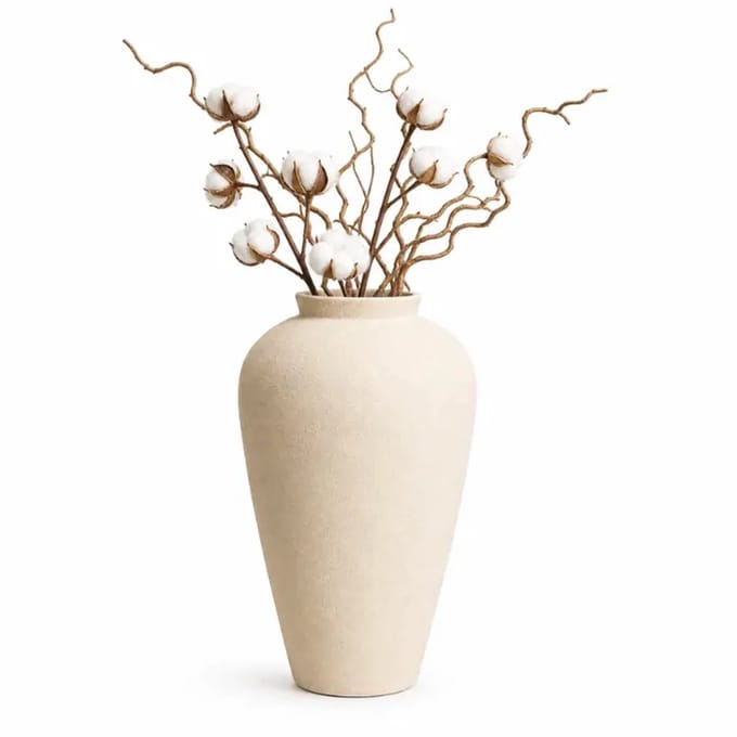 Vela Vaas - 42 cm - Crème / Beige - handgemaakt