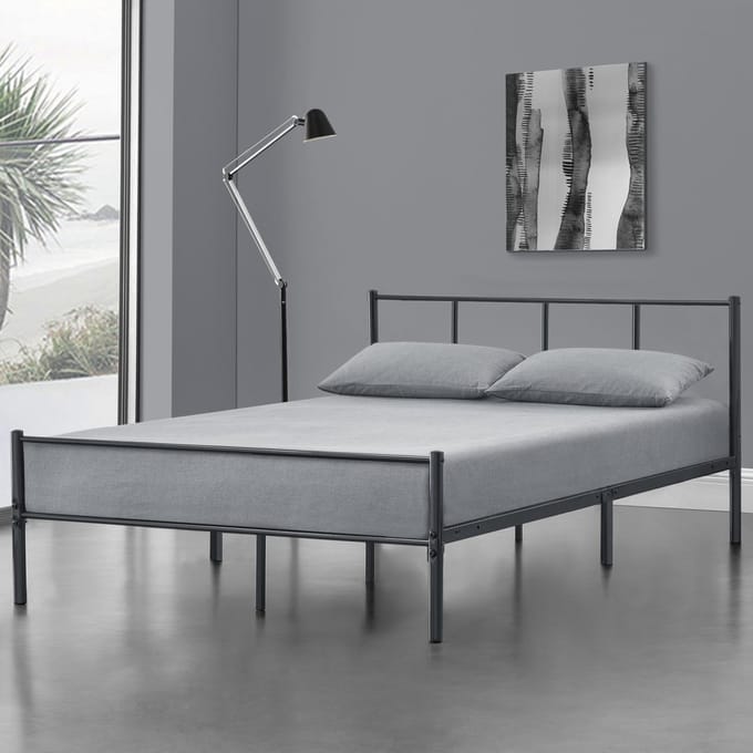 Metalen bedframe Hercules incl. bedbodem 120x200 cm donkergrijs