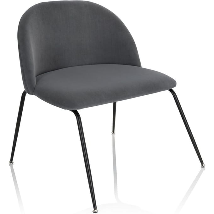 Loungestoel VELVO Fluweel grijs hjh OFFICE
