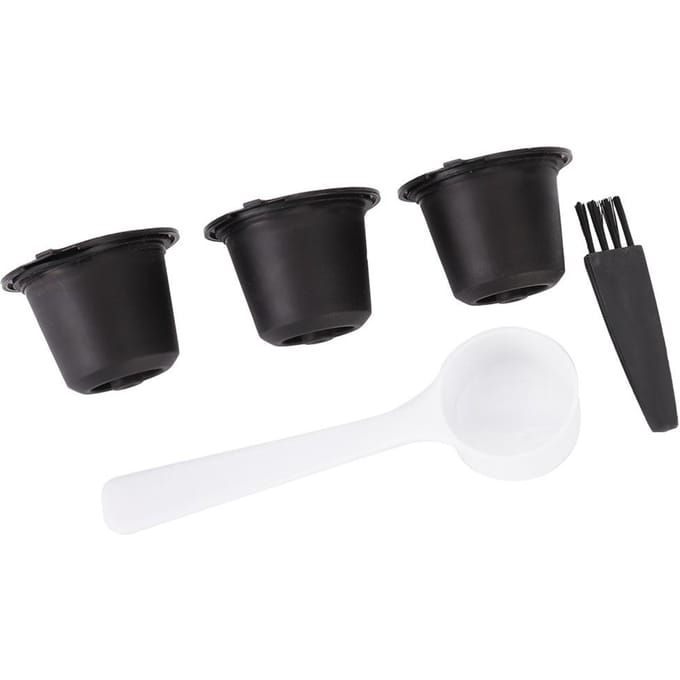 3 Stuks Huishoudelijke Herbruikbare Koffiecapsules Filter Hervulbare Capsules Cup Geschikt voor Nespress (Zwart) black