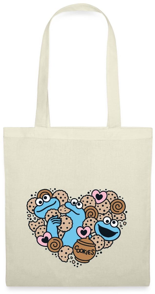 Sesamstraat Hart Met Koekiemonster Tas Van Stof Schoudertas