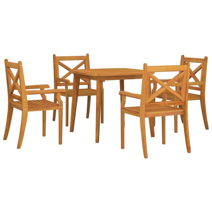 vidaXL - 5-delige - Tuinset - massief - acaciahout