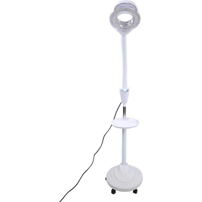 LED Koud Licht Hoogte Verstelbaar 8x Vergrootglas Standaard Lamp Tattoo Schoonheidslicht Salon Gebruik US Plug white