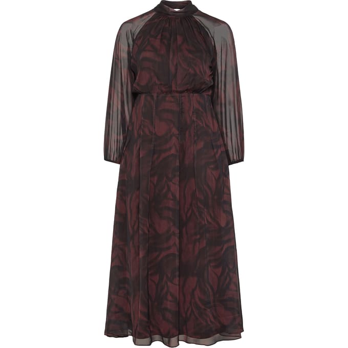 Yours London Bruine Jurk Met Zebraprint En Strik Op De Rug Size 38