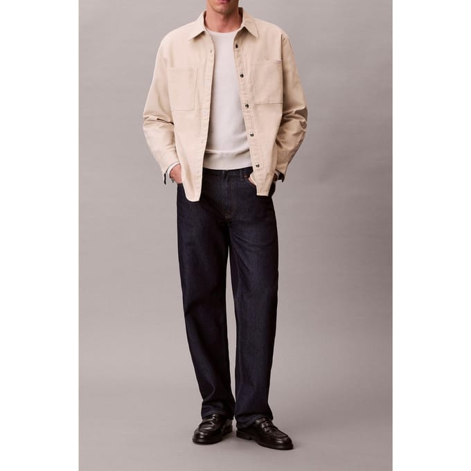 Calvin Klein Ls Matty Canvas Relaxed Jacket Silvermoss Taglia: M | Giacche leggere Outlet | Uomo | Grigio