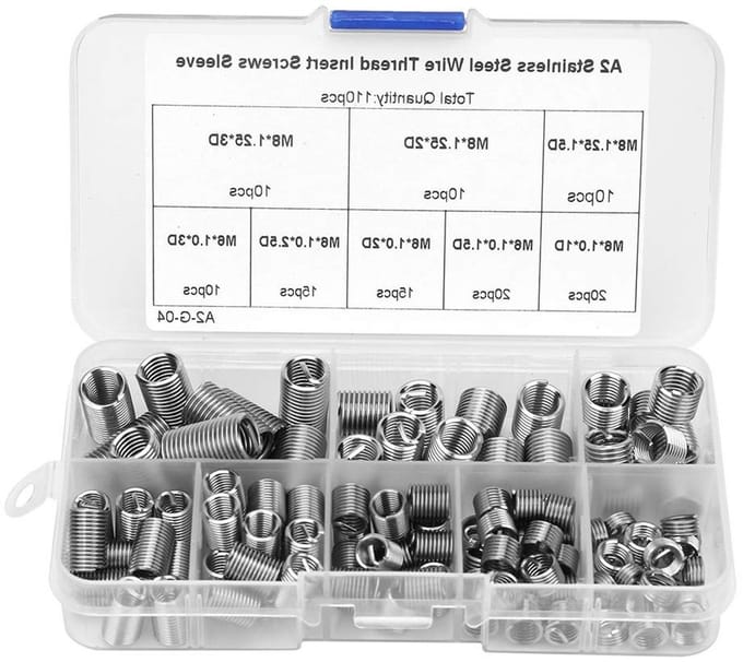 M6 Inserts 110 Stuks voor Coiled Thread Inserts in RVS - M6 en M8 Draadbevestigingen, Draadbussen en Schroeven Set