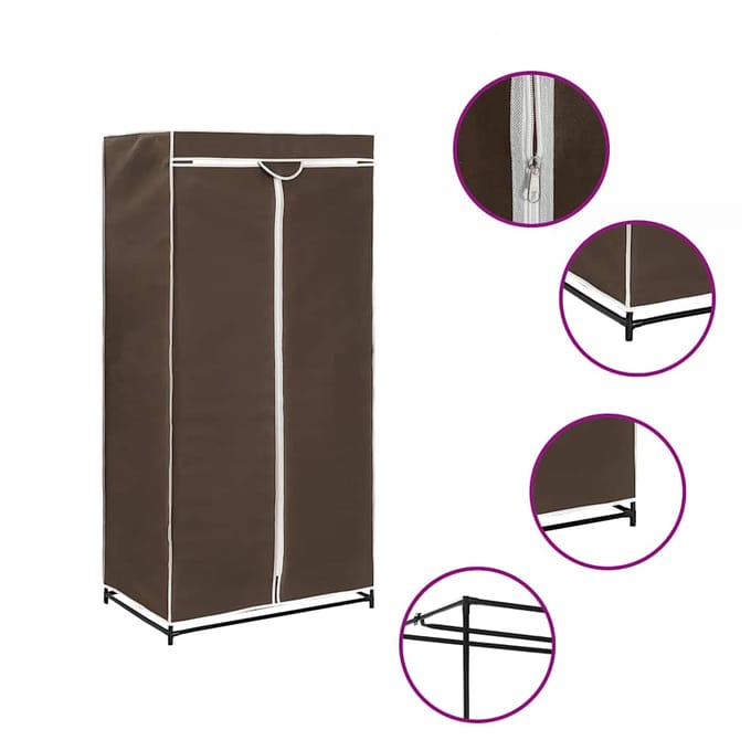 vidaXL - Kledingkast - 75x50x160 - cm - bruin