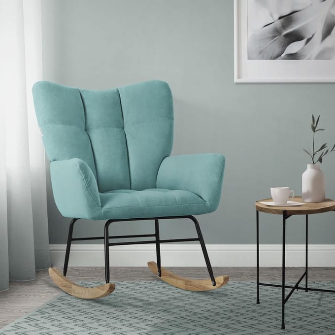 Schommelstoel - Relaxstoel - Moment van rust - Ergonomisch ontwerp - 88 x 69 x 95 cm - Saliegroen