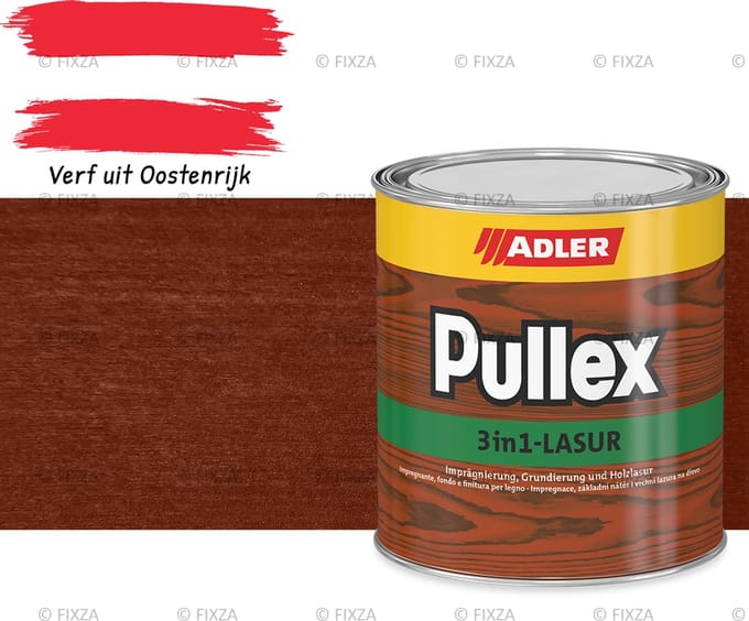 ADLER Pullex 3in1-Lazuur Abendrot, rode beits 0,75 liter