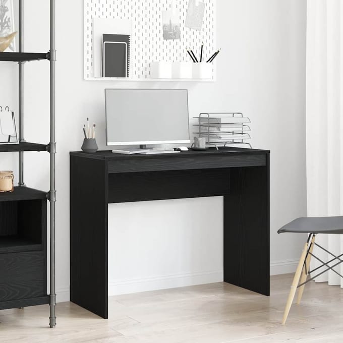 vidaXL - Bureau - Zwart - Eiken - 90x40x72 - cm - Bewerkt - Hout