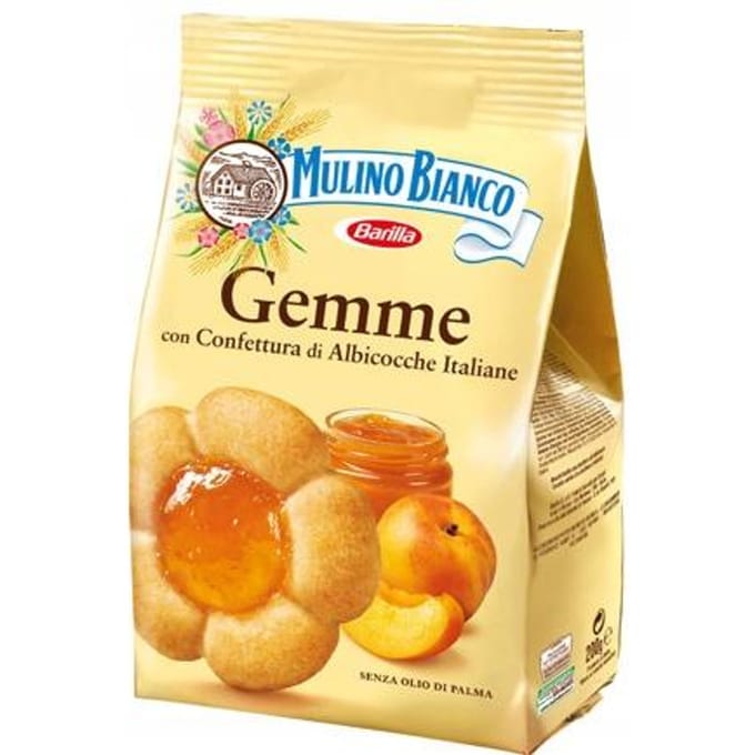 Shortbreadkoekjes met abrikozenjam Gemme Mulino Bianco 200g Italiaans