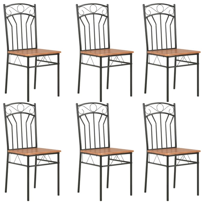 vidaXL - Eetkamerstoelen - 6 - st - MDF - bruin