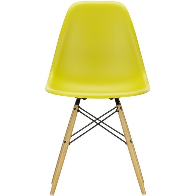 Vitra - DSW Eames Plastic Sidechair - mosterd RE - gelige esdoorn - geel