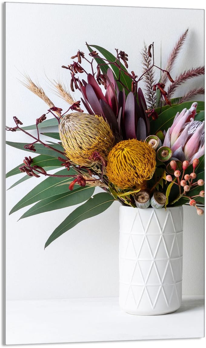 TMK ArtDeko - Snijplank - 30x52 cm - Bloemen - Glas