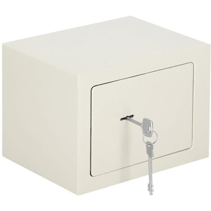 Springos Kluis - Sleutelkluis - Kluisje met Sleutel - 23 x 17 x 17 cm - Beige