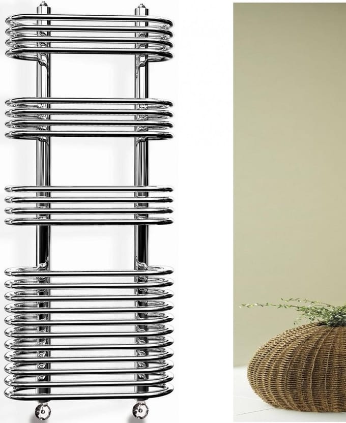 Sanifun design badkamerradiator Simona Chroom 900 x 500