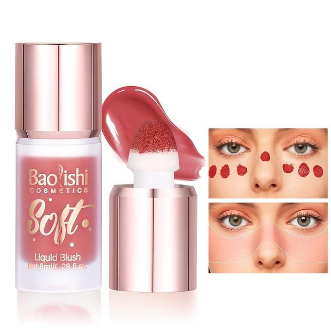 Vloeibare Blush Crème Glad Velvet Mat Shimmer Roze Blusher Natuurlijk Gemakkelijk Uit te Smeren