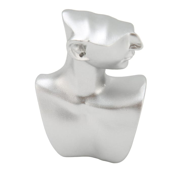 Mannequin oorbellen displaystandaard hars mannequin oorbellen organizer zilver voor hangers ringen S zilver gray