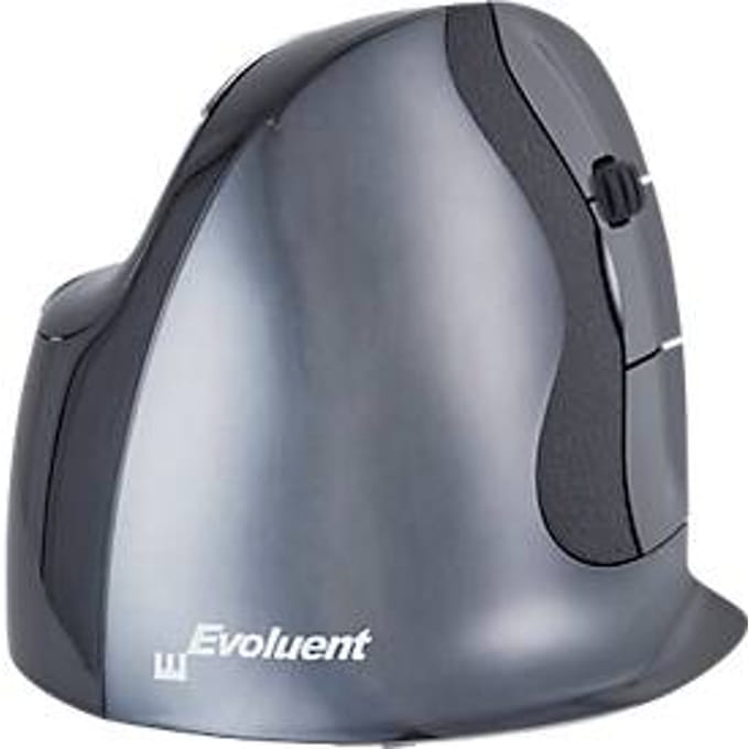 Evoluent Verticale Muis D – Draadloos – Medium – Uitvinder van de Verticale Muis – Ergonomisch Gevormd voor Comfort – Vermindert Polsbelasting – 4 DPI Standen – 6 Instelbare Knoppen (Windows)