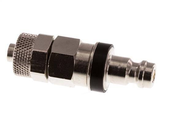 Vernikkeld Messing DN 5 Zwart Luchtkoppeling Insteeknippel 6x8 mm Push-On Double Shut-Off - CLP5-N-BN-BLA-SV-6