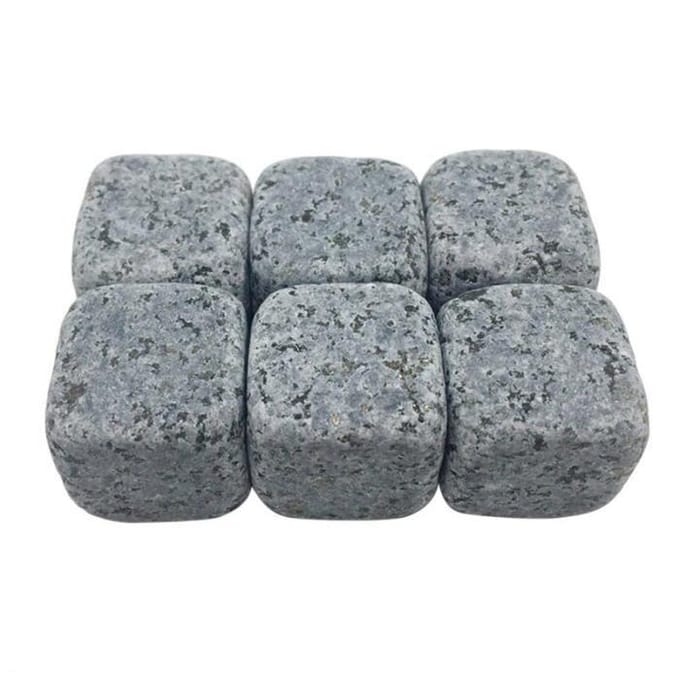 Refroidisseur à vin - Type f - Pierre de Whisky naturel - 6 pièces - 20 cm - Gris