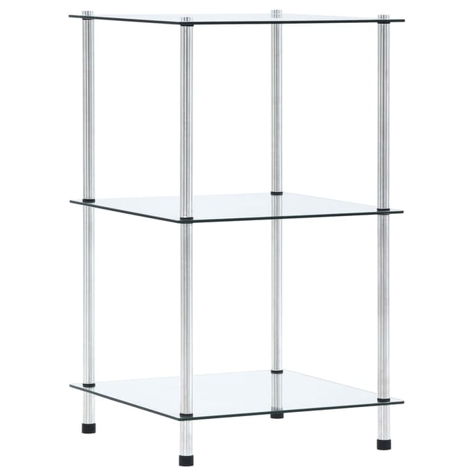vidaXL - Kastje - 3-laags - 40x40x67 - cm - gehard - glas - transparant