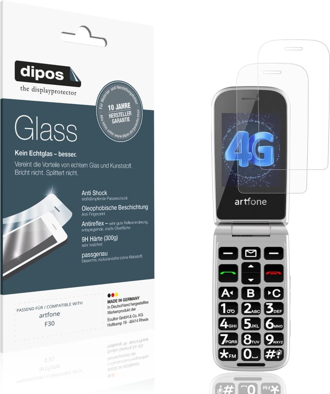 dipos – 2x Matte Pantserfolie geschikt voor artfone F30 | 9H Screenprotector