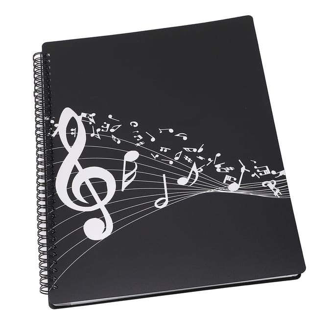 Classeur de partitions de musique A4 en ABS, classeur de rangement en papier étanche pour partitions de musique pour piano black
