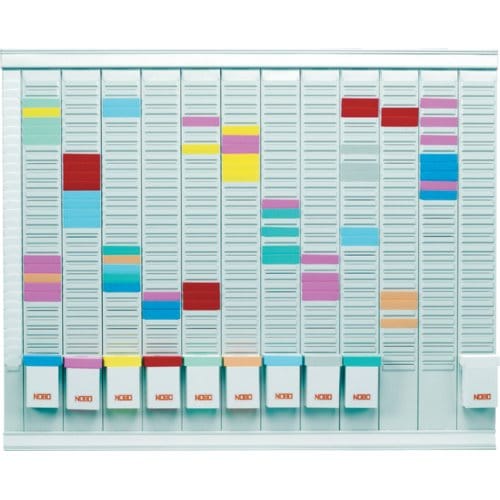 Nobo Professional Planner - T-kaart Planbord - 12 panelen - Jaar Planner - Inclusief 2000 T-kaarten - 89cm breed - mét miniplanner