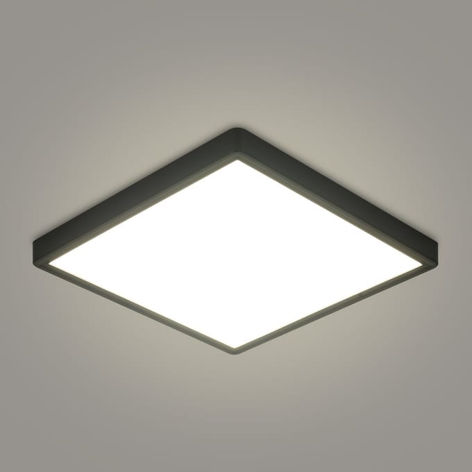 Haobosic Triproof LED Plafondlamp - Vierkant Zwart 30cm - 36W Neutraalwit (4500K)